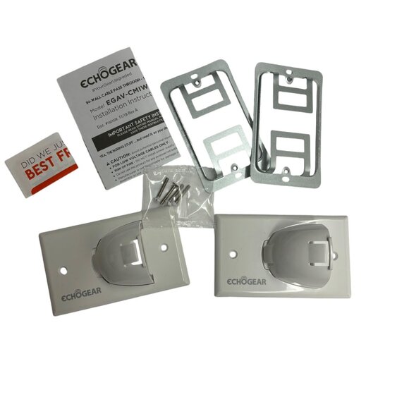 Echogear in Wall Cable Hider for Wall Mount TV - Single Gang Pass Through 2/BOX - Picture 5 of 6